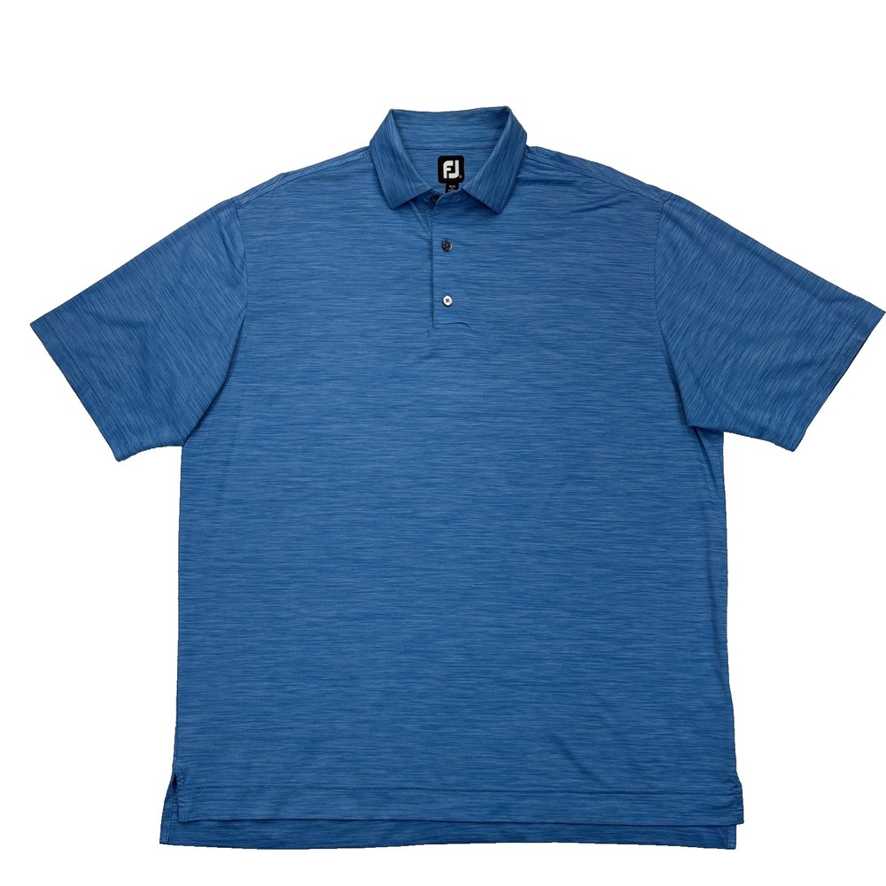 FootJoy Golf Polo Shirt Mens XL Blue Striped Short Sleeve Performance Stretch